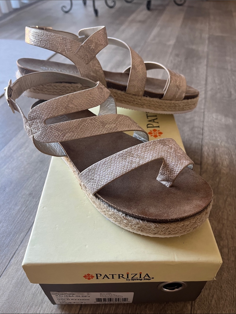 Patrizia Taupe Textured Espadrille Platform Sandals